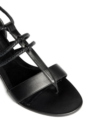 Detail View - Click To Enlarge - ALEXANDER MCQUEEN - Skull whip braid leather sandals