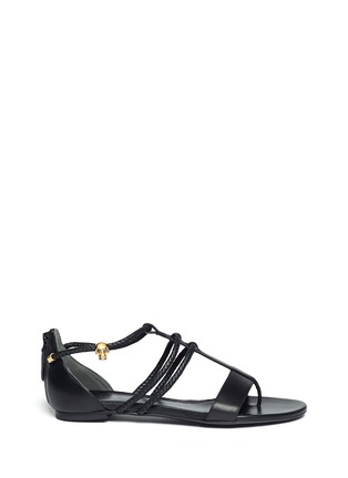 Main View - Click To Enlarge - ALEXANDER MCQUEEN - Skull whip braid leather sandals