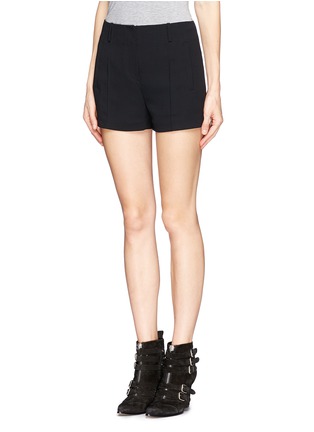 Front View - Click To Enlarge - T BY ALEXANDER WANG - Pintucked front high waist shorts