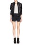 Figure View - Click To Enlarge - T BY ALEXANDER WANG - Pintucked front high waist shorts