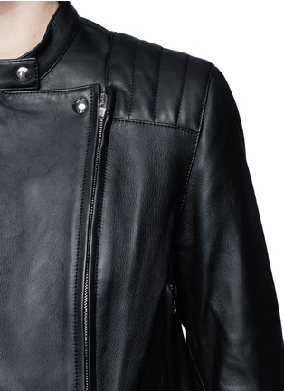 Detail View - Click To Enlarge - ALEXANDER WANG - Quilted shoulder leather jacket