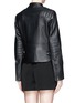 Back View - Click To Enlarge - ALEXANDER WANG - Quilted shoulder leather jacket
