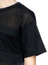 Detail View - Click To Enlarge - T BY ALEXANDER WANG - Cotton poplin voile and dobby stripe t-shirt