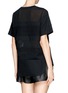 Back View - Click To Enlarge - T BY ALEXANDER WANG - Cotton poplin voile and dobby stripe t-shirt