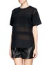 Front View - Click To Enlarge - T BY ALEXANDER WANG - Cotton poplin voile and dobby stripe t-shirt