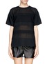 Main View - Click To Enlarge - T BY ALEXANDER WANG - Cotton poplin voile and dobby stripe t-shirt