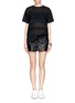 Figure View - Click To Enlarge - T BY ALEXANDER WANG - Cotton poplin voile and dobby stripe t-shirt