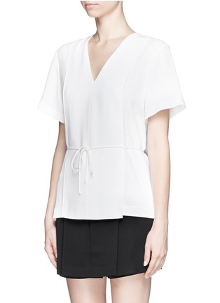 Front View - Click To Enlarge - ALEXANDER WANG - Waist tie layer crepe top