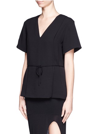 Front View - Click To Enlarge - ALEXANDER WANG - Double layer waist tie top