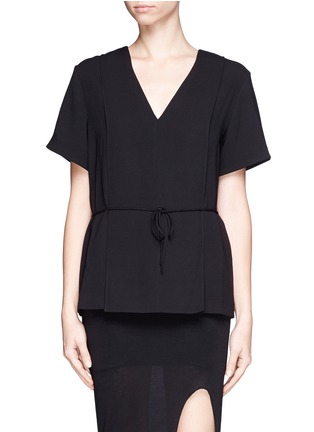 Main View - Click To Enlarge - ALEXANDER WANG - Double layer waist tie top