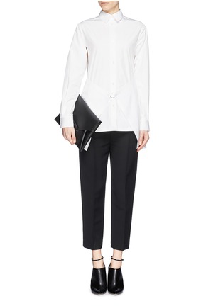 Figure View - Click To Enlarge - ALEXANDER WANG - Paper thin wrap front tailored shirt