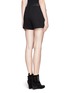 Back View - Click To Enlarge - T BY ALEXANDER WANG - Leather waistband jersey sweat shorts