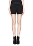 Main View - Click To Enlarge - T BY ALEXANDER WANG - Leather waistband jersey sweat shorts