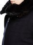 Detail View - Click To Enlarge - SACAI LUCK - Rabbit fur trim wool biker jacket
