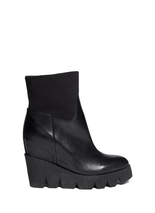 Main View - Click To Enlarge - ASH - 'Ruby' neoprene cuff platform leather boots