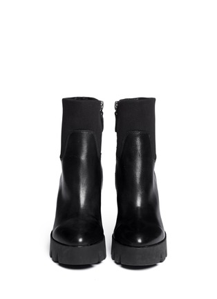 Figure View - Click To Enlarge - ASH - 'Ruby' neoprene cuff platform leather boots