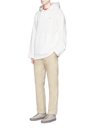 Figure View - Click To Enlarge - ACNE STUDIOS - 'Florida' face patch fleece lined hoodie