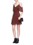 Figure View - Click To Enlarge - TOPSHOP - Metallic dot fil coupé cold shoulder dress