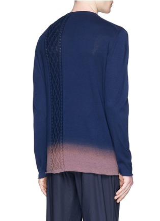 Back View - Click To Enlarge - 73088 - Ombré effect cable knit panel sweater