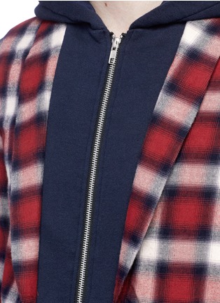 Detail View - Click To Enlarge - 73088 - Check plaid hoodie coat