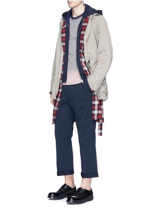 Figure View - Click To Enlarge - 73088 - Check plaid hoodie coat
