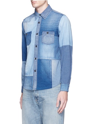 Front View - Click To Enlarge - FDMTL - Boro patchwork cotton denim shirt