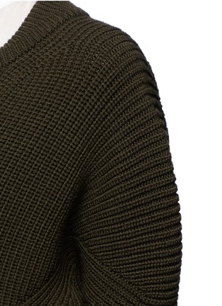 Detail View - Click To Enlarge - ALEXANDER MCQUEEN - Asymmetric wool rib knit jacket