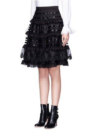 Front View - Click To Enlarge - 68244 - 'Sea' fish lace tiered ruffle skirt