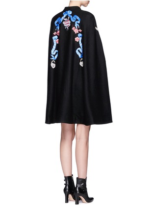 Back View - Click To Enlarge - 68244 - 'Sail' anchor bird embroidered wool cape