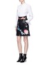 Figure View - Click To Enlarge - 68244 - 'Sailor' anchor bird embroidered cotton-silk skirt