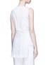 Back View - Click To Enlarge - DKNY - Asymmetric pleat overlay sleeveless linen dress