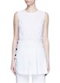 Main View - Click To Enlarge - DKNY - Asymmetric pleat overlay sleeveless linen dress