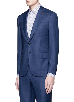 Front View - Click To Enlarge - ISAIA - 'Gregory' micro overcheck wool suit