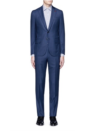 Main View - Click To Enlarge - ISAIA - 'Gregory' micro overcheck wool suit