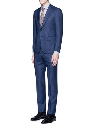 Figure View - Click To Enlarge - ISAIA - 'Gregory' micro overcheck wool suit