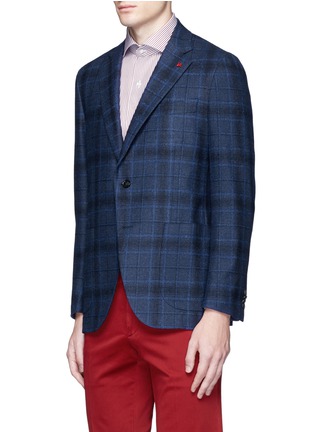 Front View - Click To Enlarge - ISAIA - 'Sailor' check wool-silk-cashmere bouclé blazer