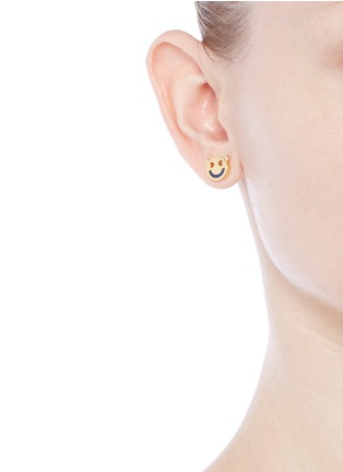 Figure View - Click To Enlarge - RUIFIER - 'Wicked' 18k yellow gold cord stud earrings