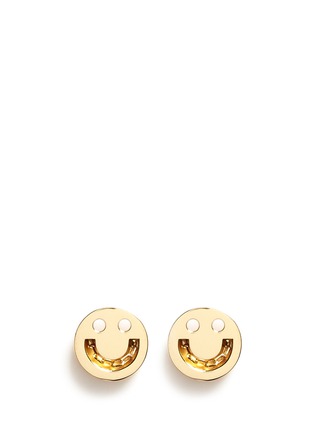 Main View - Click To Enlarge - RUIFIER - 'Happy' 18k yellow gold chain stud earrings