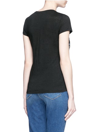 Back View - Click To Enlarge - ALICE & OLIVIA - 'Robin' floral embroidery linen T-shirt