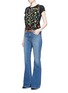 Figure View - Click To Enlarge - ALICE & OLIVIA - 'Robin' floral embroidery linen T-shirt