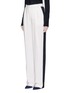 Front View - Click To Enlarge - LANVIN - Tuxedo stripe washed crepe techno pants