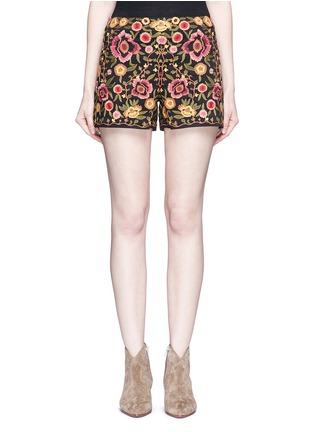 Main View - Click To Enlarge - ALICE & OLIVIA - 'Marisa' floral embroidery shorts