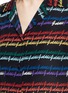 Detail View - Click To Enlarge - GUCCI - Rainbow print silk pyjama shirt