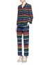 Figure View - Click To Enlarge - GUCCI - Rainbow print silk pyjama shirt