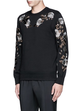 Front View - Click To Enlarge - ALEXANDER MCQUEEN - Floral embroidery sweatshirt
