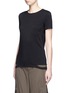 Front View - Click To Enlarge - HELMUT LANG - Cutoff hem cotton jersey T-shirt
