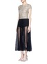 Figure View - Click To Enlarge - ALICE & OLIVIA - 'Kelli' sequin embellished tulle cropped top