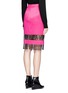 Back View - Click To Enlarge - GIVENCHY - Floral lace insert silk satin pencil skirt