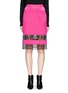 Main View - Click To Enlarge - GIVENCHY - Floral lace insert silk satin pencil skirt