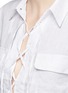 Detail View - Click To Enlarge - EQUIPMENT - 'Knox' lace-up front linen shirt